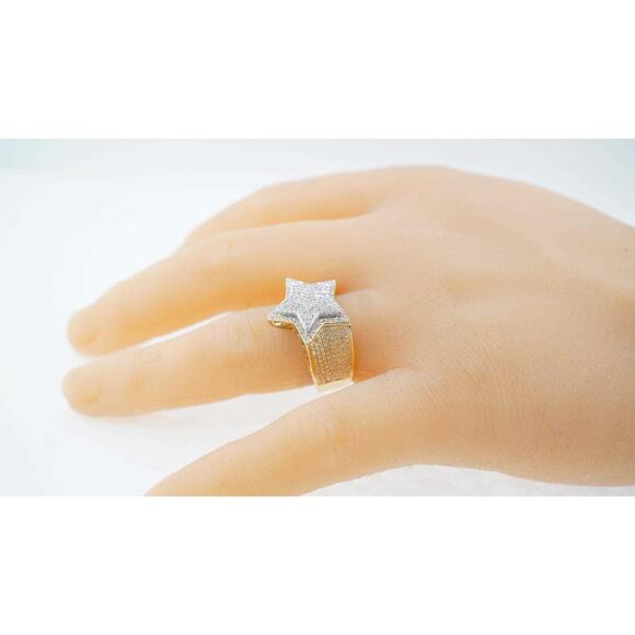 10k Estate Sale Multi-Tone Gold Diamond Ring 1.25 TCW Vintage Style Fine Jewelry - Picture 6 of 8